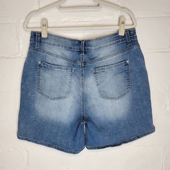 Maurices Everflex Women's Size 14 Jean Shorts High Rise Button Fly - Picture 2 of 4